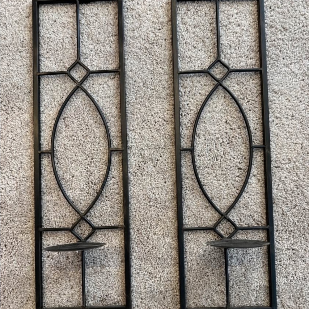 Black Metal Wall Sconce Set